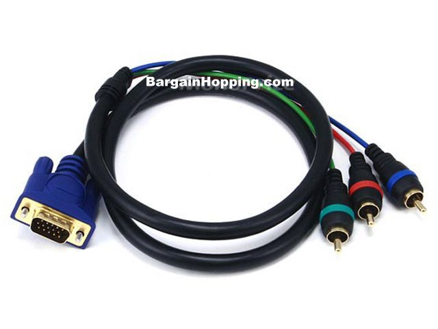 3ft VGA to 3 RCA Component Video Cable